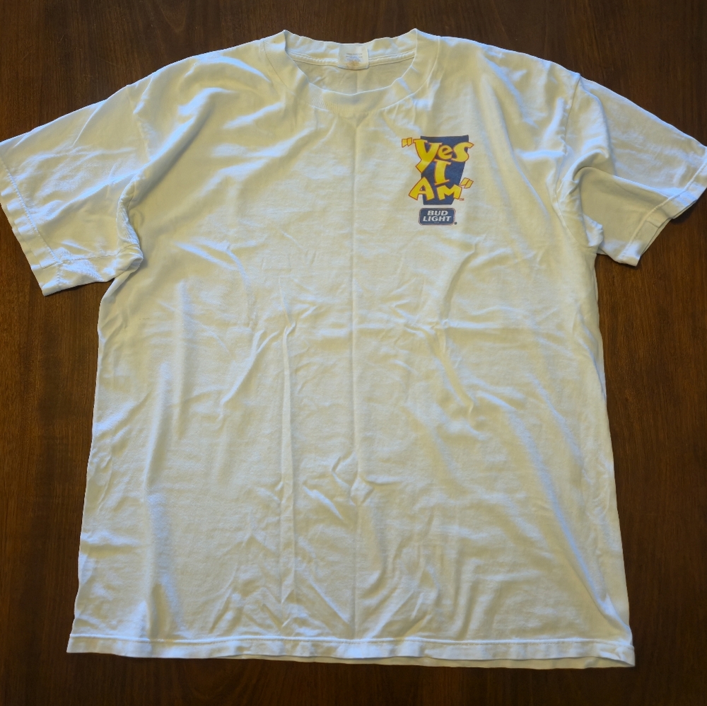 Vintage 90's Bud Light Promo‎ Tee "Yes, I Am!" Size Extra Large - Picture 2 of 14